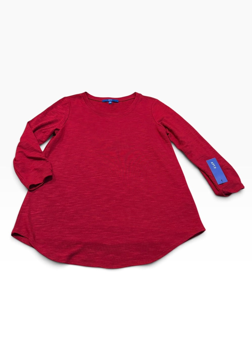 APT 9 red top with cropped sleeves